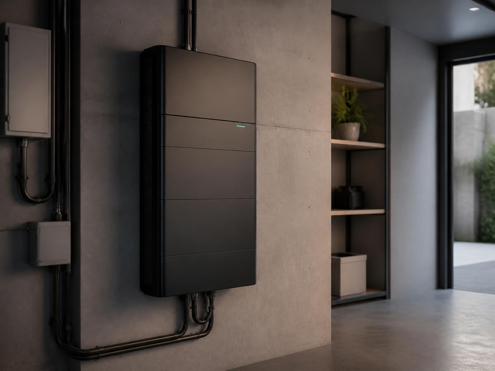 Batteriespeicher in einem modernen Technikraum